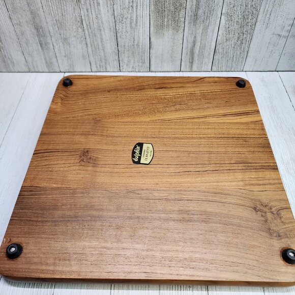 Vintage Mid Century Dolphin Genuine Teakwood Cheeseboard Tray - Picture 4 of 7